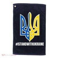 I Stand With Ukraine Flag Support Free Ukrainians Golf Towel thumb 0