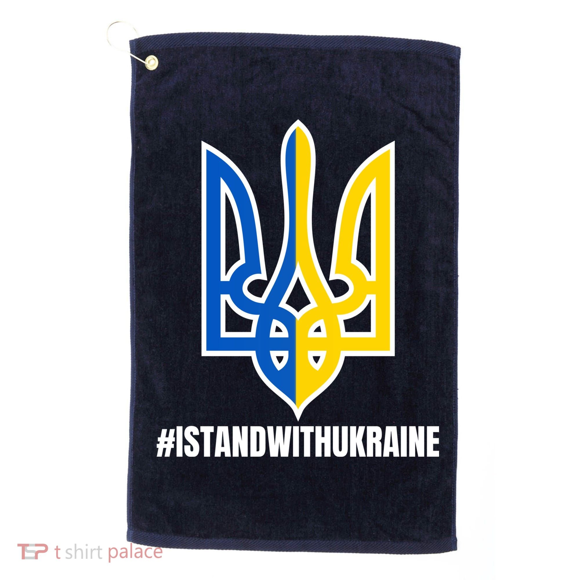 I Stand With Ukraine Flag Support Free Ukrainians Golf Towel