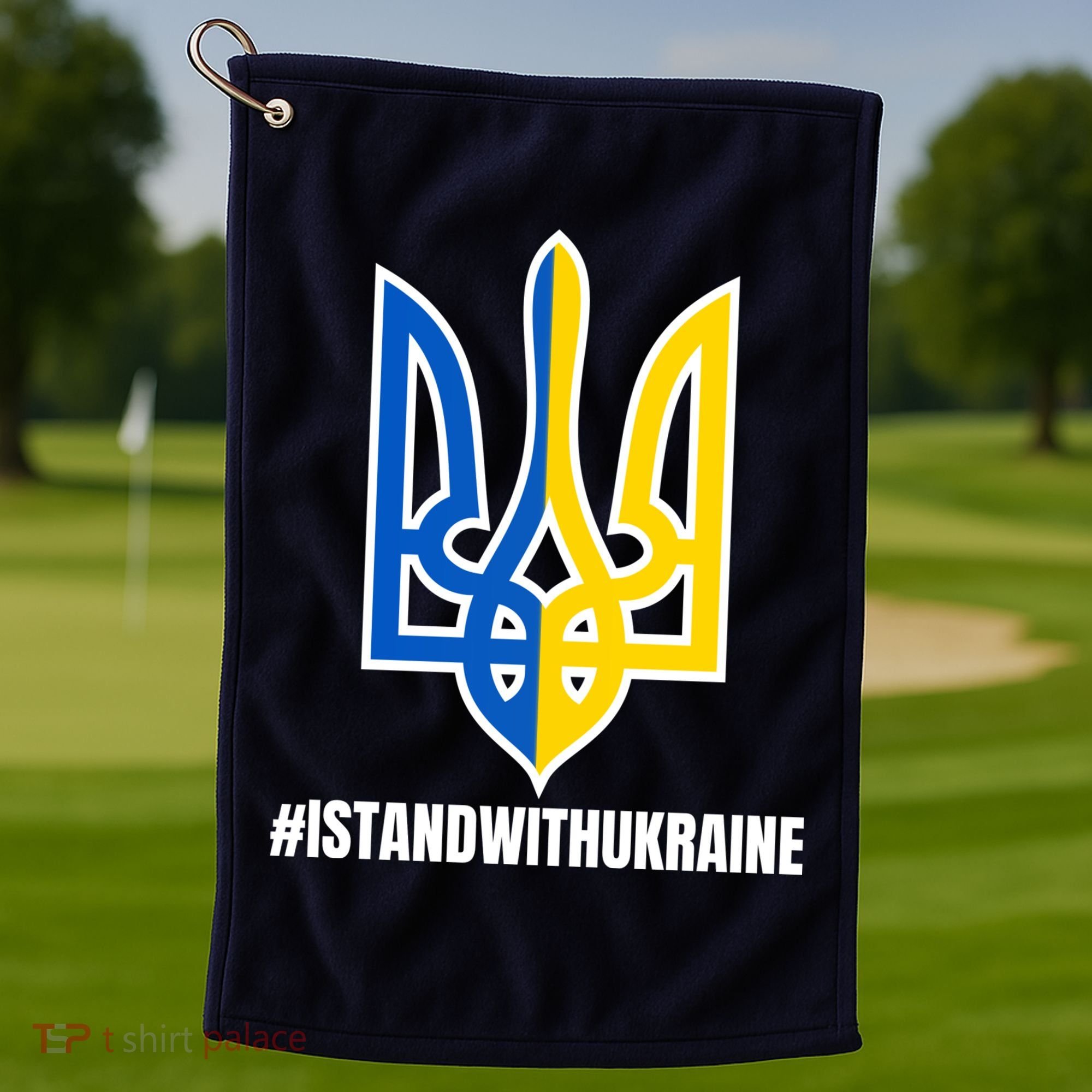 I Stand With Ukraine Flag Support Free Ukrainians Golf Towel