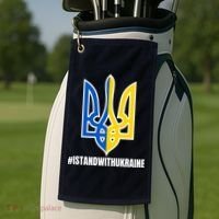 I Stand With Ukraine Flag Support Free Ukrainians Golf Towel thumb 2