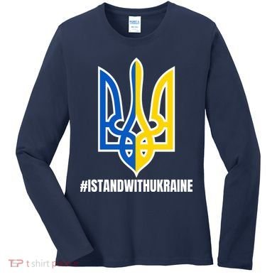 I Stand With Ukraine Flag Support Free Ukrainians Women's Long Sleeve Shirt