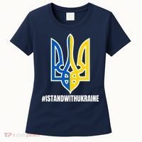 I Stand With Ukraine Flag Support Free Ukrainians Women's T-Shirt thumb 0