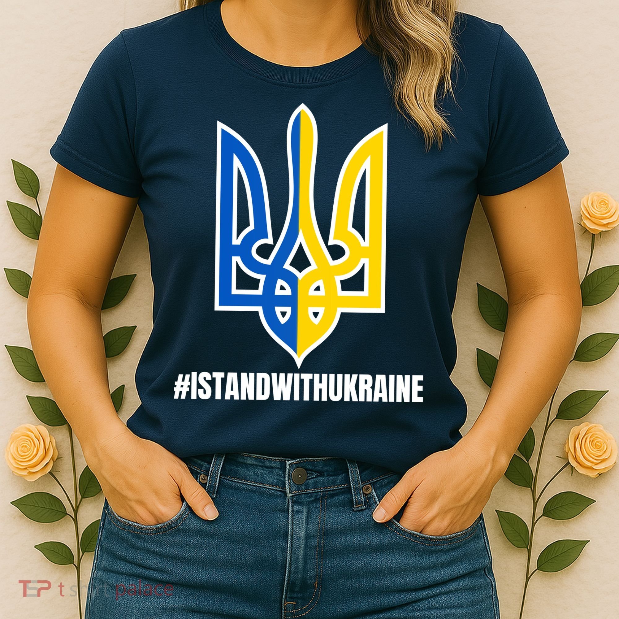 I Stand With Ukraine Flag Support Free Ukrainians Women's T-Shirt