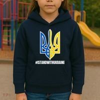 I Stand With Ukraine Flag Support Free Ukrainians Kids Hoodie thumb 3