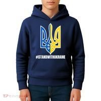 I Stand With Ukraine Flag Support Free Ukrainians Kids Hoodie thumb 4