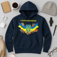 I Stand With Ukraine Floral Hoodie thumb 3