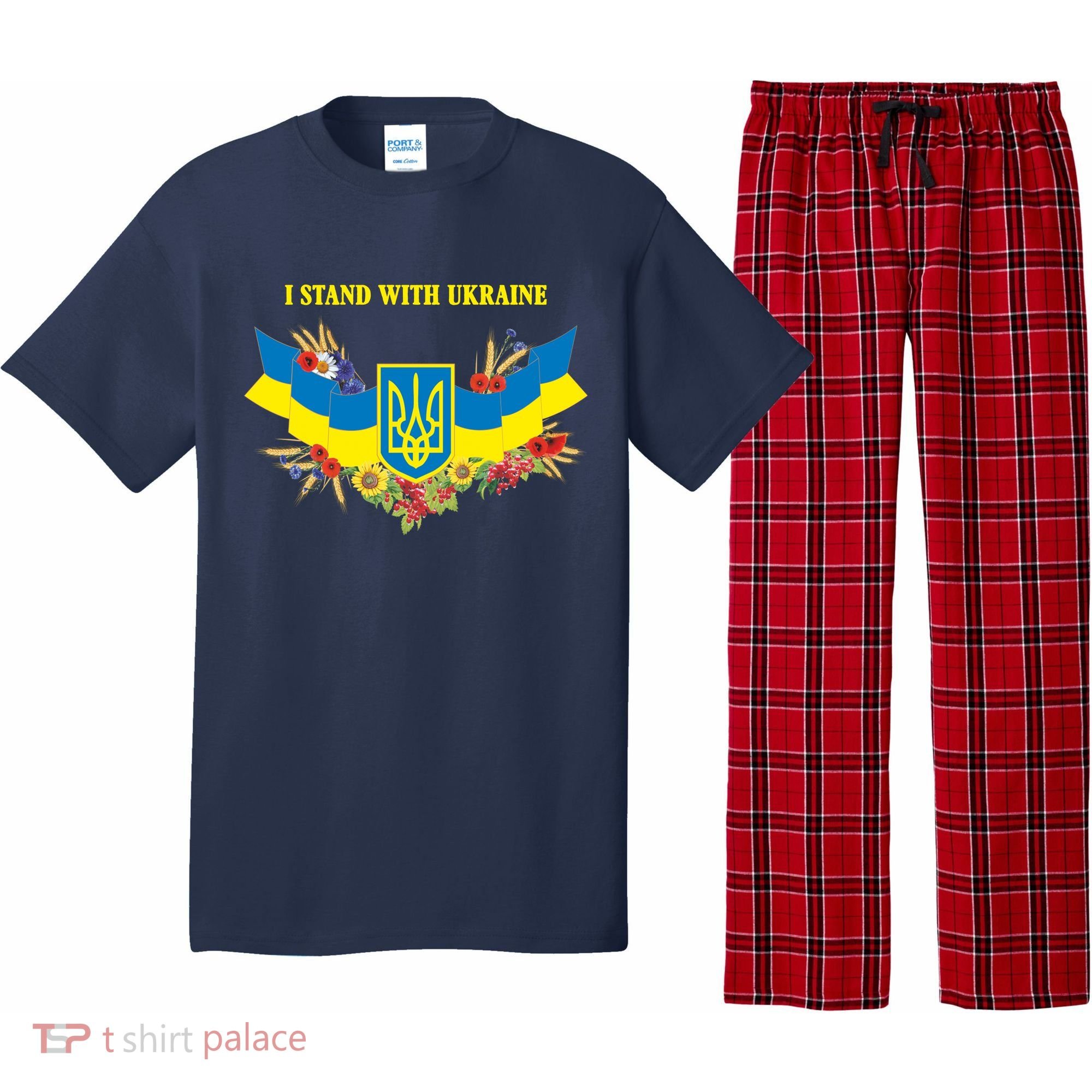 I Stand With Ukraine Floral Pajama Set