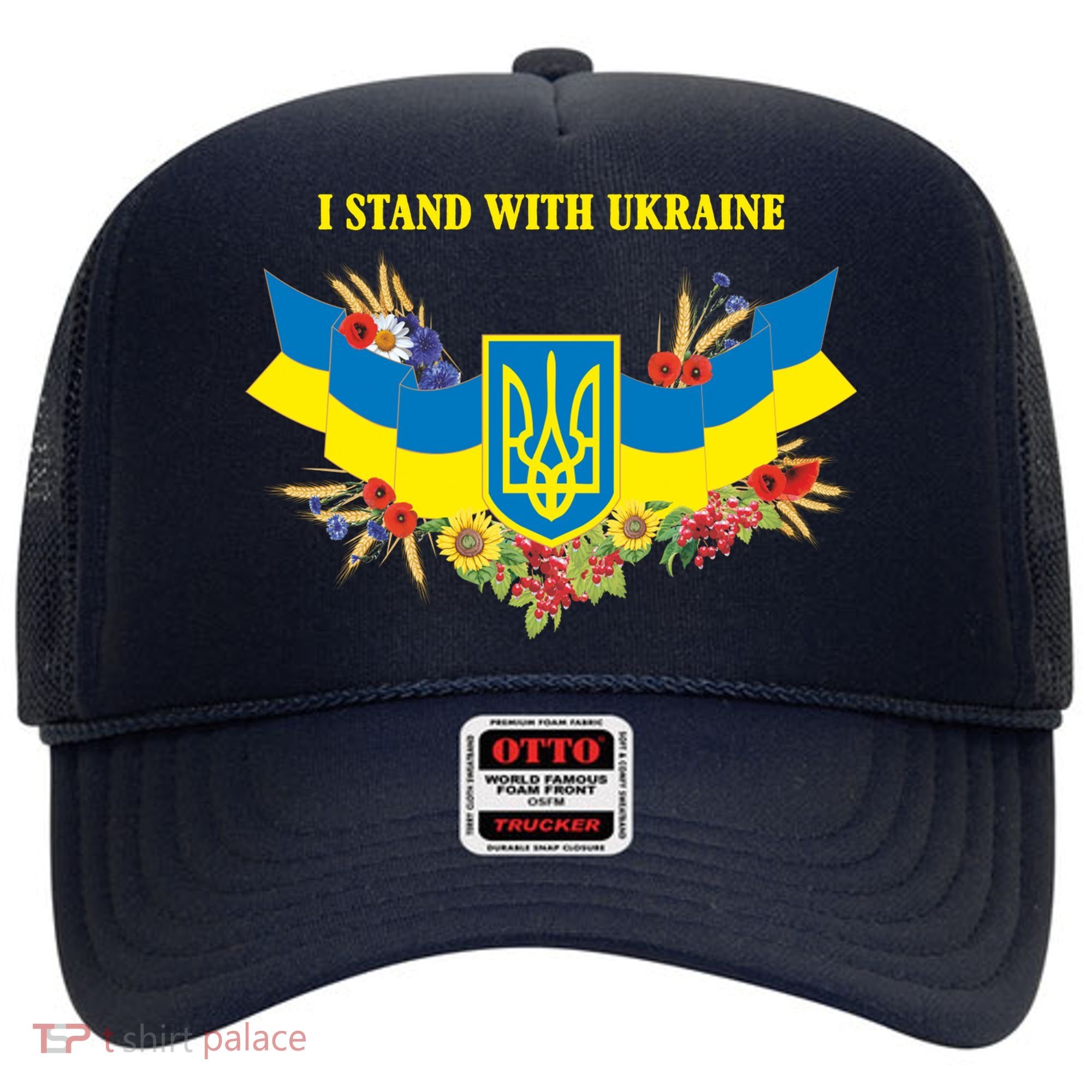 I Stand With Ukraine Floral Hat