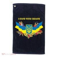 I Stand With Ukraine Floral Golf Towel thumb 0