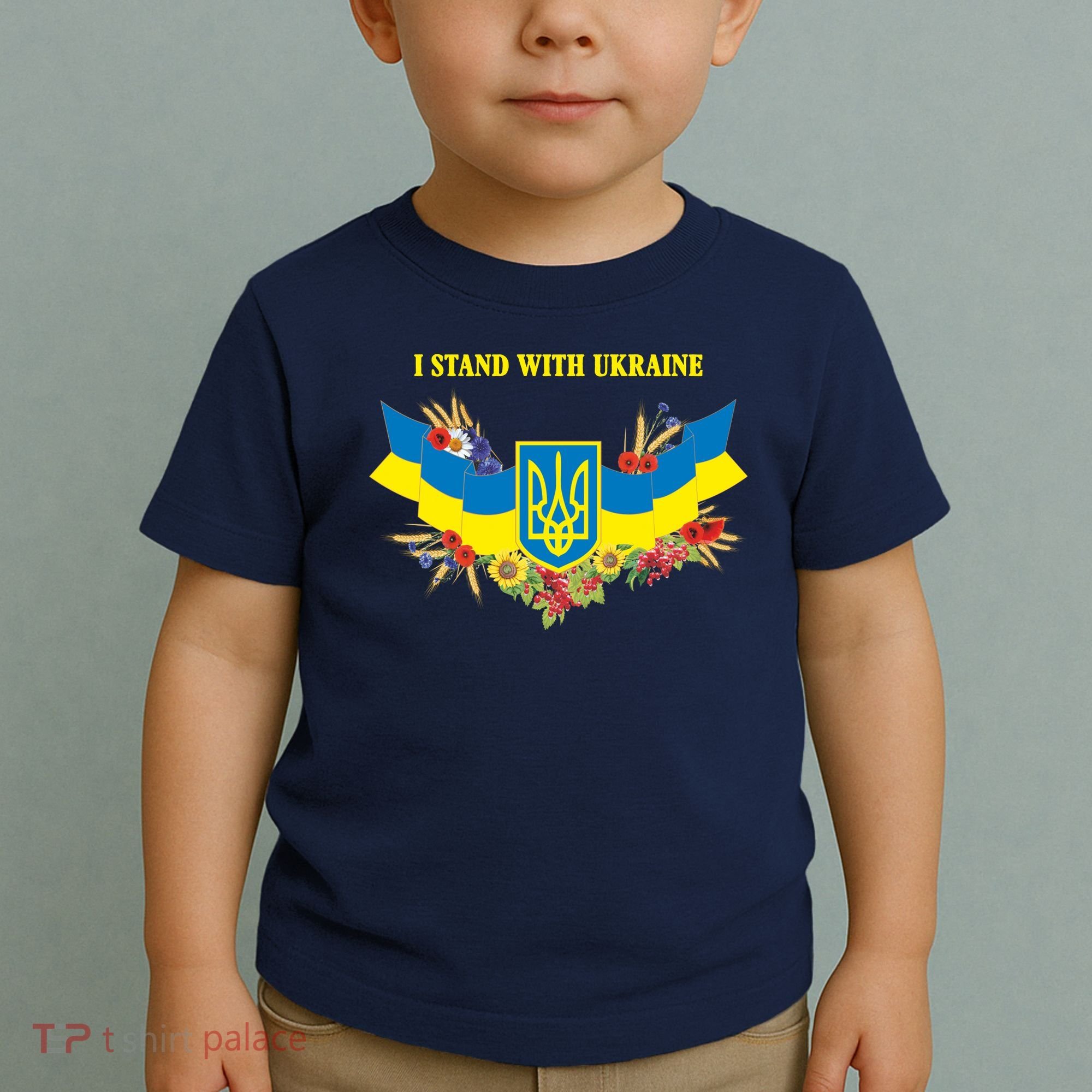 I Stand With Ukraine Floral Toddler T-Shirt