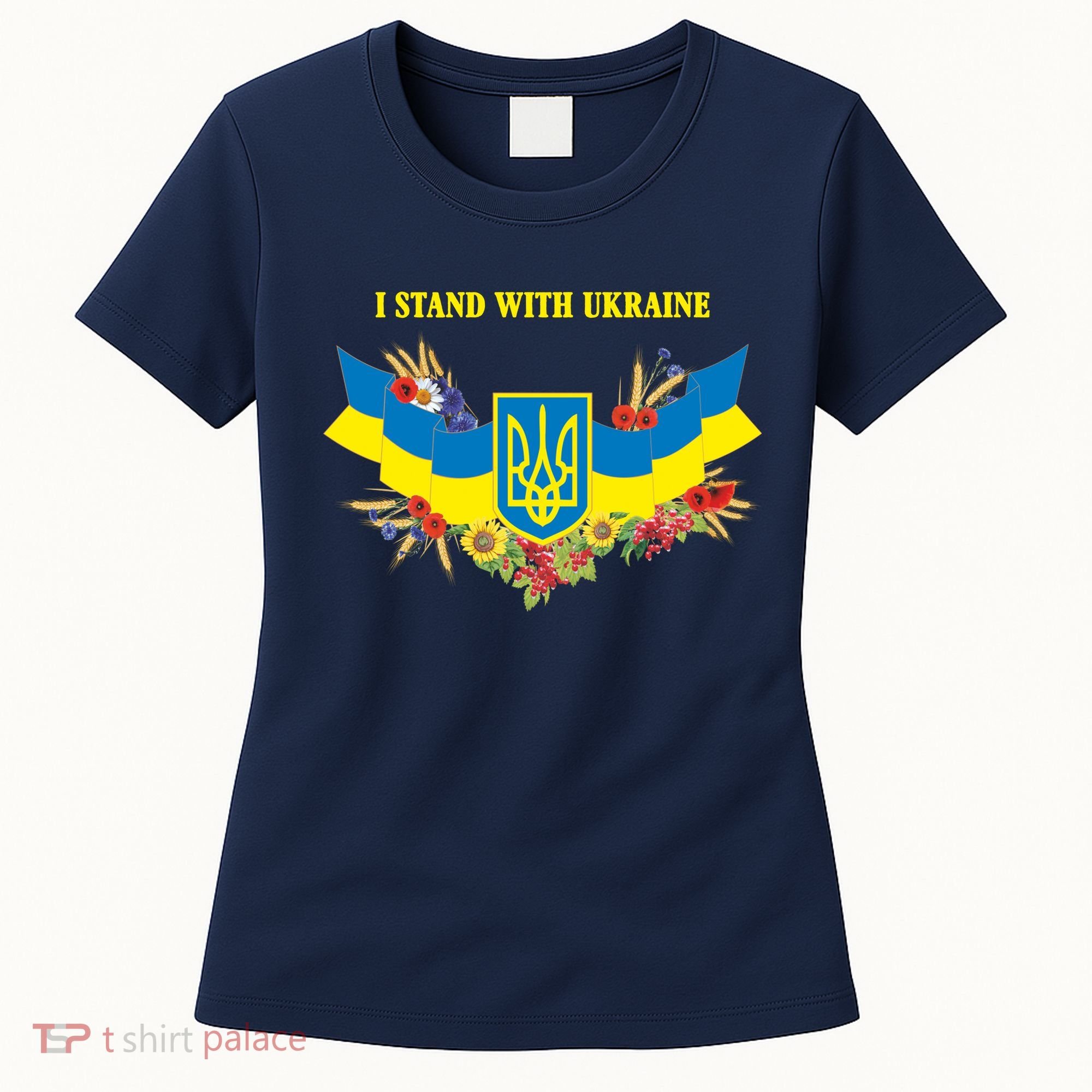 I Stand With Ukraine Floral Women's T-Shirt