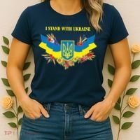 I Stand With Ukraine Floral Women's T-Shirt thumb 2