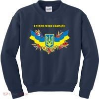 I Stand With Ukraine Floral Kids Sweatshirt thumb 0