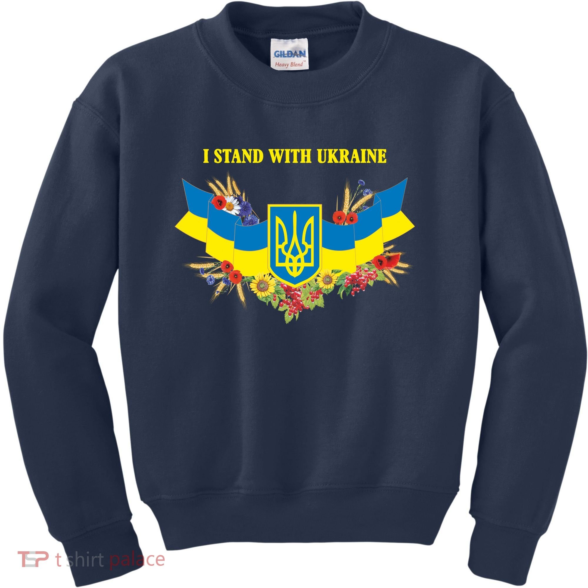 I Stand With Ukraine Floral Kids Sweatshirt