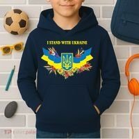I Stand With Ukraine Floral Kids Hoodie thumb 2