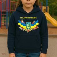 I Stand With Ukraine Floral Kids Hoodie thumb 3