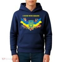 I Stand With Ukraine Floral Kids Hoodie thumb 4