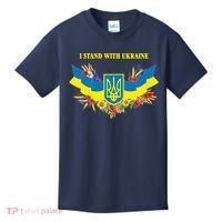 I Stand With Ukraine Floral Kids T-Shirt thumb 0