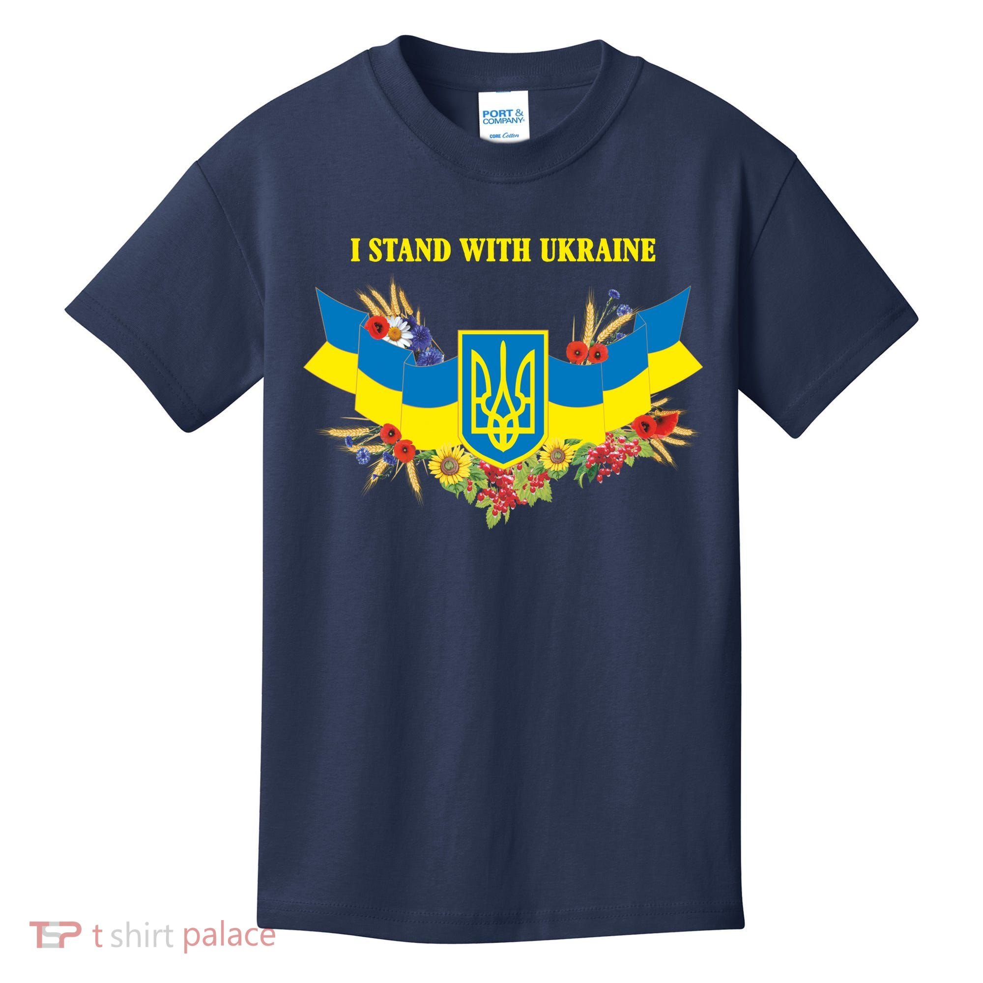 I Stand With Ukraine Floral Kids T-Shirt