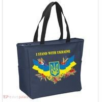 I Stand With Ukraine Floral Tote Bag thumb 2