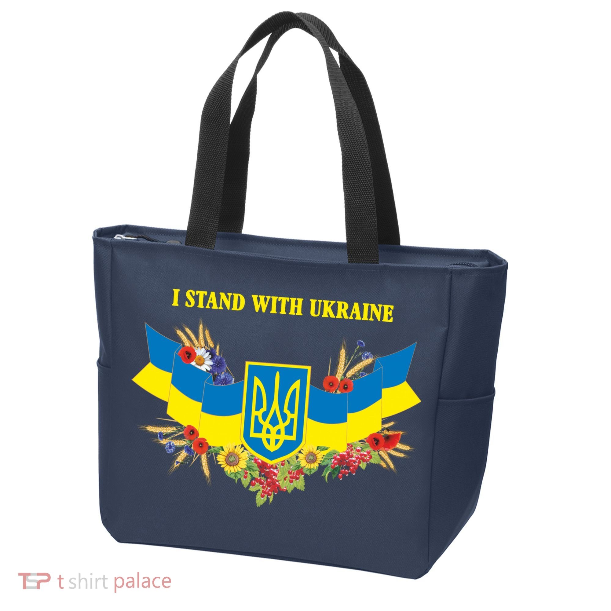 I Stand With Ukraine Floral Tote Bag