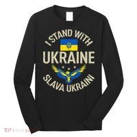 I Stand With Ukraine Slava Ukraini Glory To Ukraine Support Long Sleeve Shirt thumb 0
