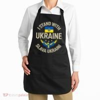 I Stand With Ukraine Slava Ukraini Glory To Ukraine Support Apron thumb 2