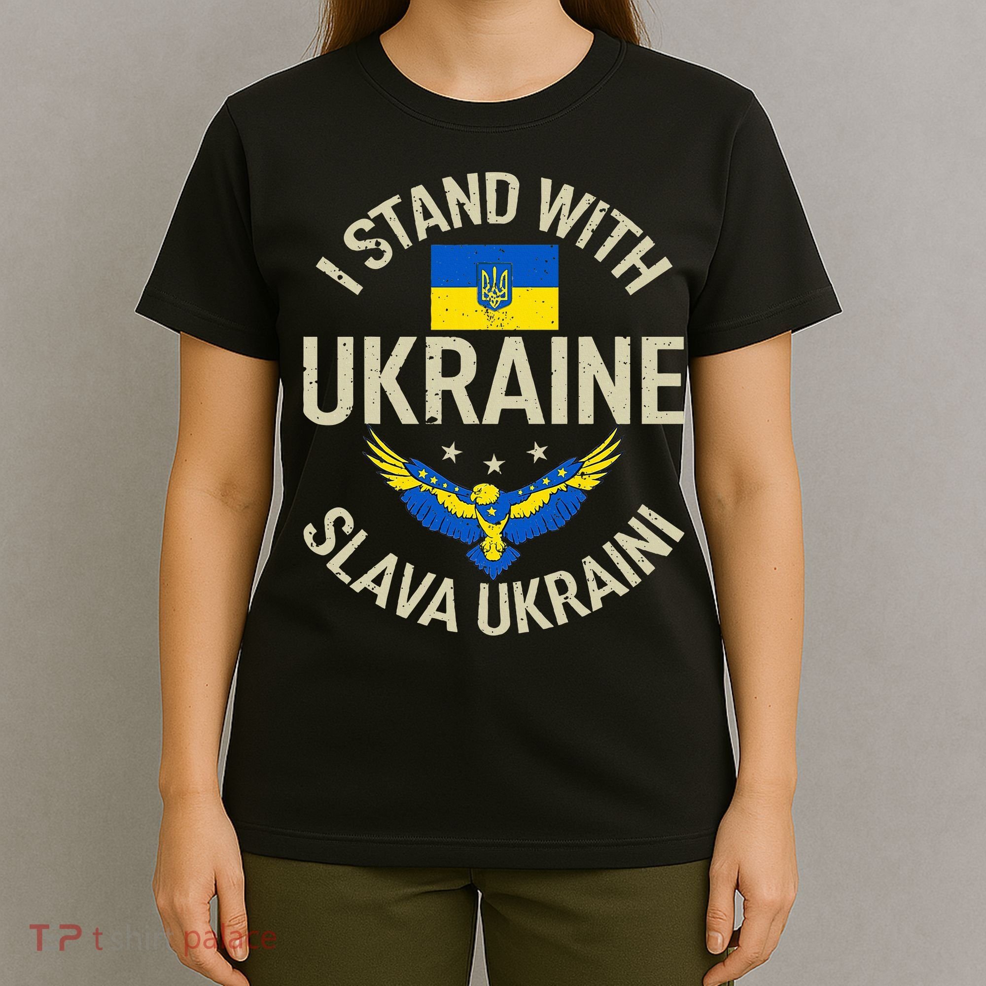 I Stand With Ukraine Slava Ukraini Glory To Ukraine Support T-Shirt