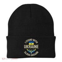 I Stand With Ukraine Slava Ukraini Glory To Ukraine Support Beanie thumb 0