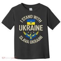 I Stand With Ukraine Slava Ukraini Glory To Ukraine Support Toddler T-Shirt thumb 0