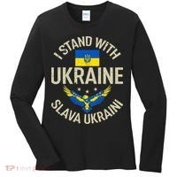 I Stand With Ukraine Slava Ukraini Glory To Ukraine Support Women's Long Sleeve Shirt thumb 0