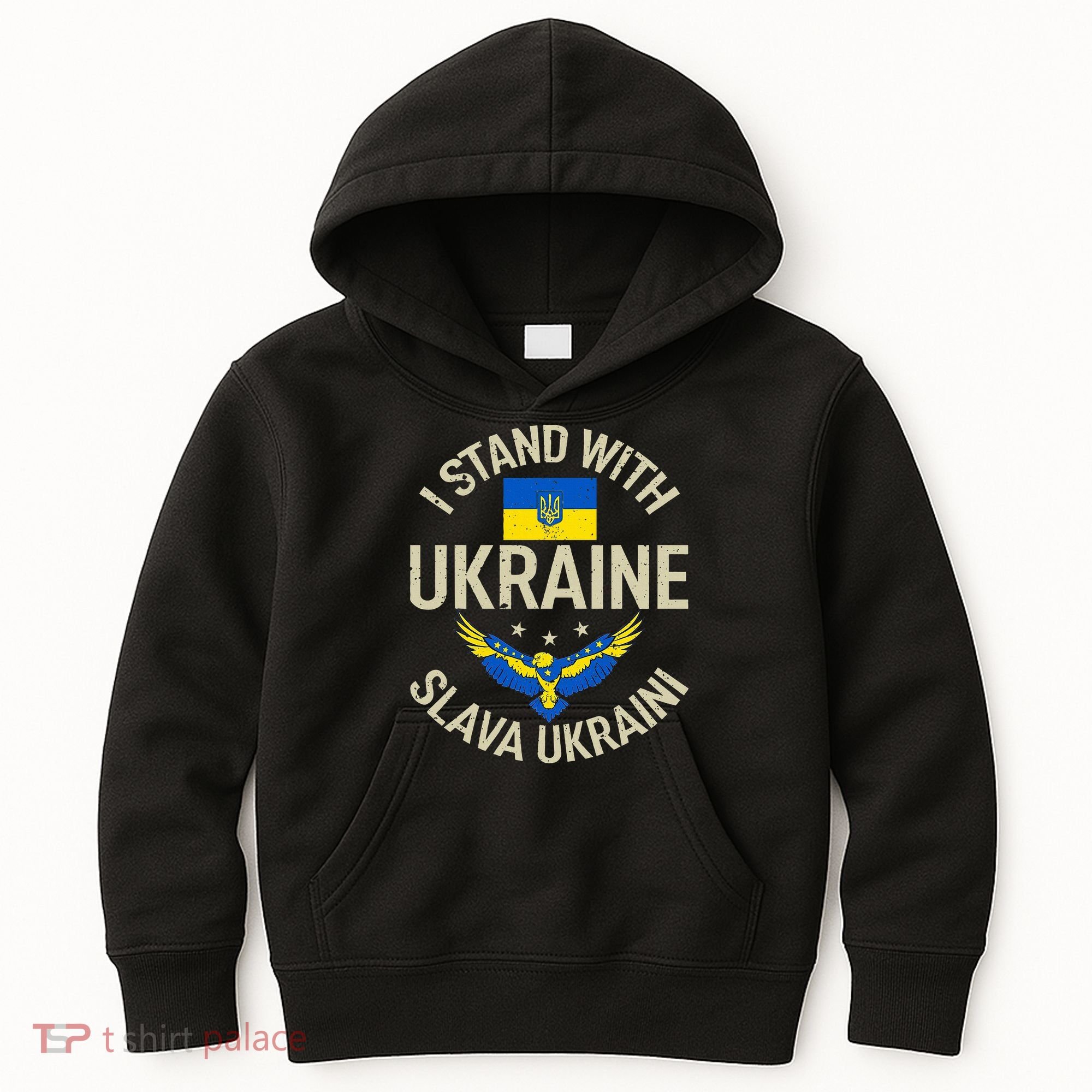 I Stand With Ukraine Slava Ukraini Glory To Ukraine Support Kids Hoodie