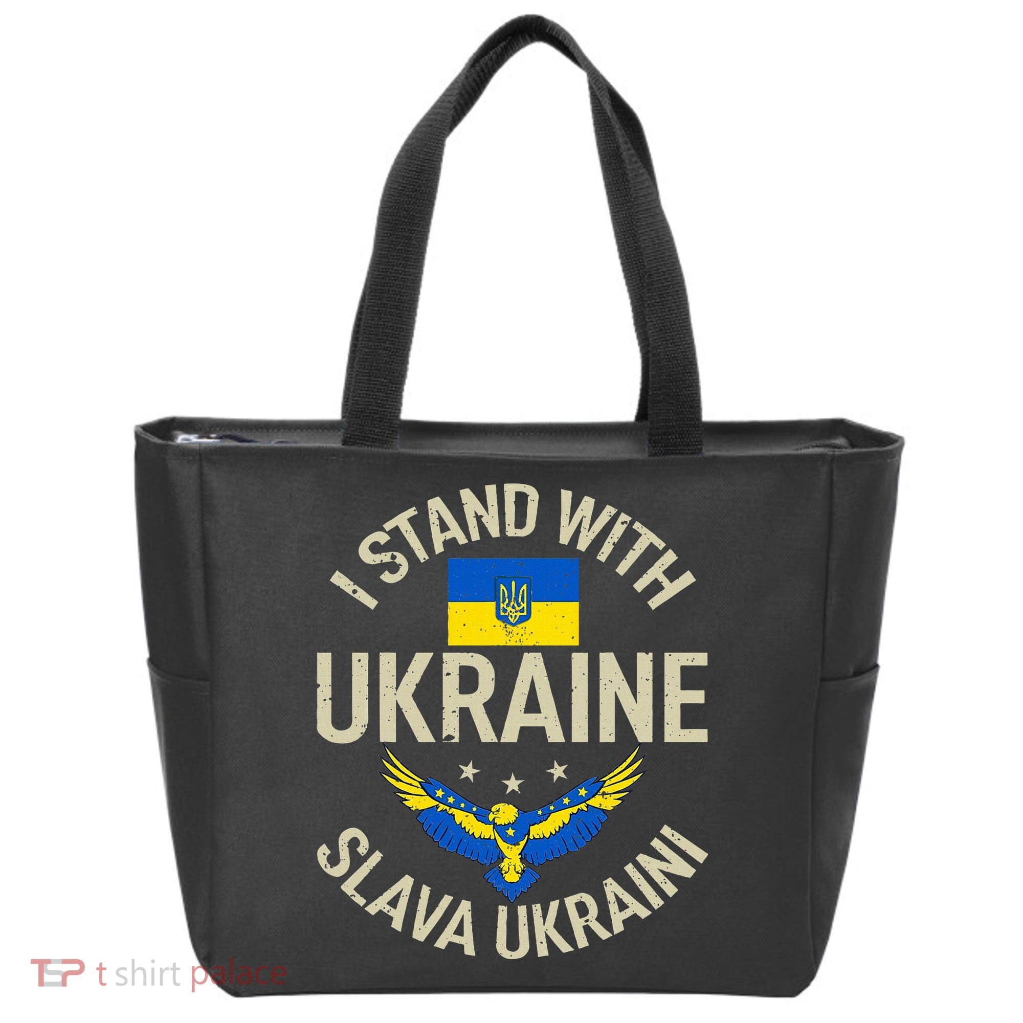I Stand With Ukraine Slava Ukraini Glory To Ukraine Support Tote Bag