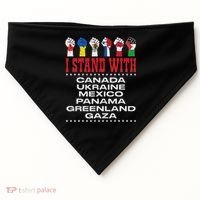 I Stand With Canada Greenland Mexico Panama Gaza Ukraine USA-Made Doggie Bandana thumb 0