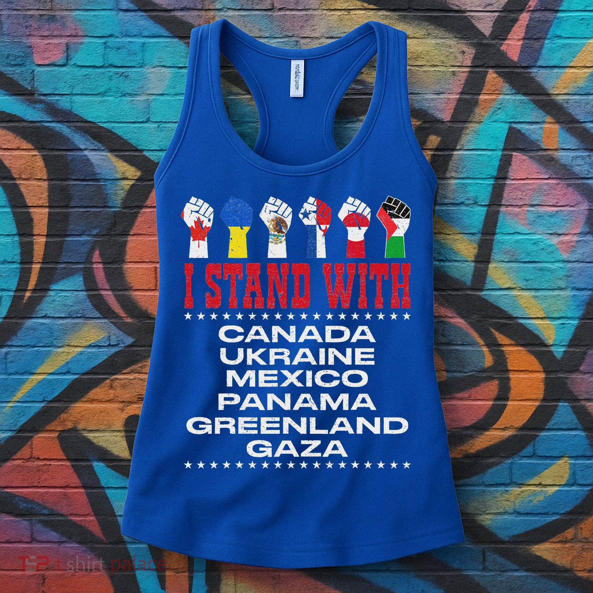 I Stand With Canada Greenland Mexico Panama Gaza Ukraine Women's Tank Top
