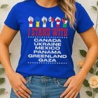 I Stand With Canada Greenland Mexico Panama Gaza Ukraine Women's T-Shirt thumb 2