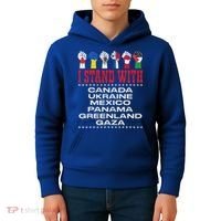 I Stand With Canada Greenland Mexico Panama Gaza Ukraine Kids Hoodie thumb 4