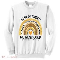 In September We Wear Gold Rainbow Childhood Cancer Awareness Sweatshirt thumb 0