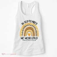 In September We Wear Gold Rainbow Childhood Cancer Awareness Women's Tank Top thumb 0