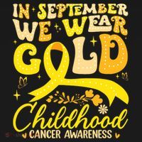 In September We Wear Gold Childhood Cancer Awareness Groovy Sweatshirt thumb 3