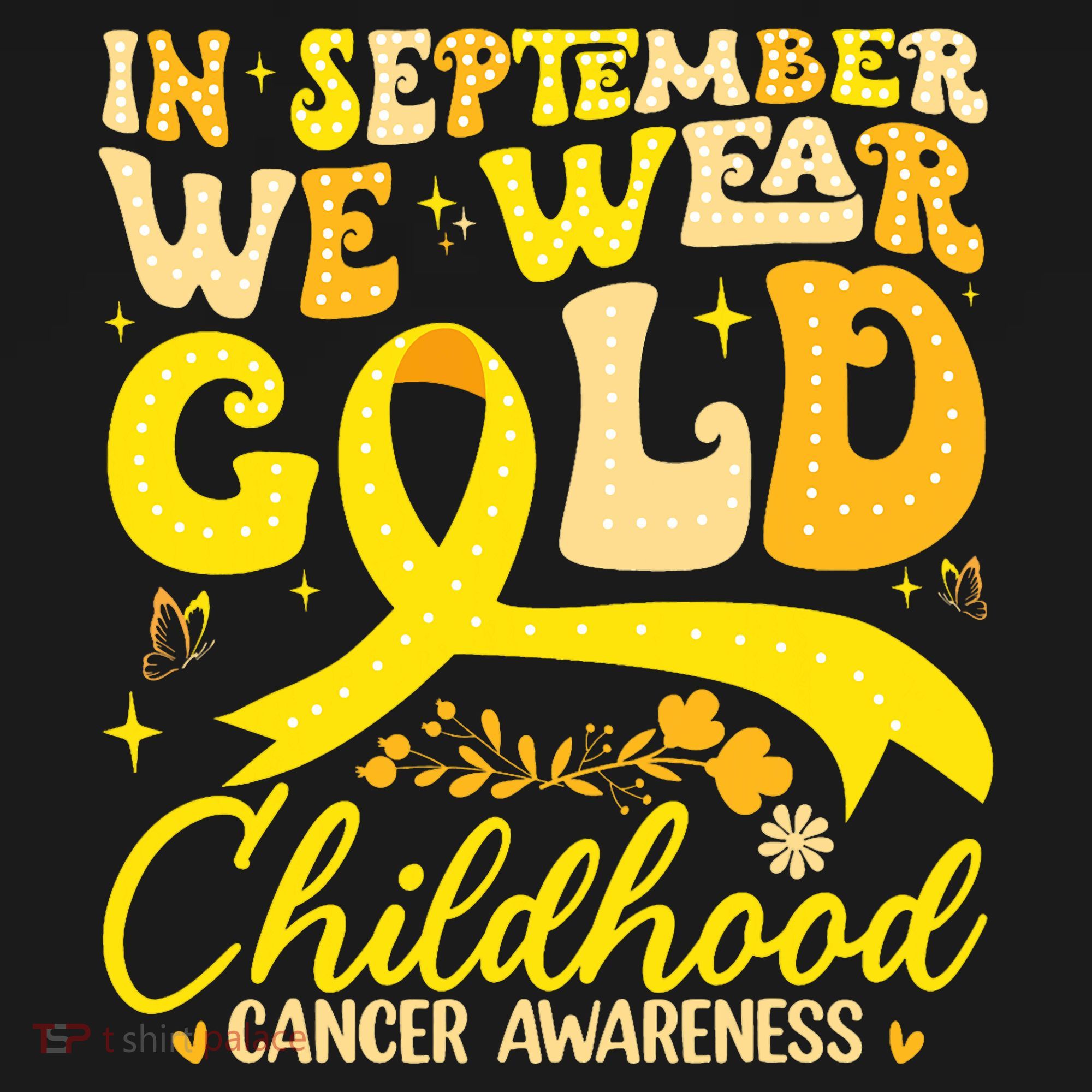 In September We Wear Gold Childhood Cancer Awareness Groovy Women's Tank Top