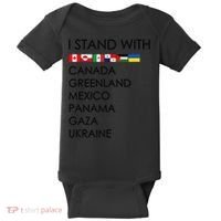 I Stand With Canada Greenland Mexico Panama Gaza Ukraine Baby Bodysuit thumb 0