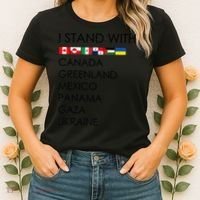I Stand With Canada Greenland Mexico Panama Gaza Ukraine Women's T-Shirt thumb 2