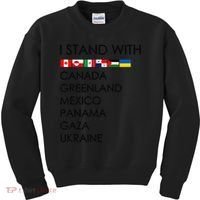 I Stand With Canada Greenland Mexico Panama Gaza Ukraine Kids Sweatshirt thumb 0