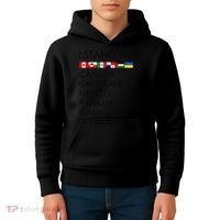 I Stand With Canada Greenland Mexico Panama Gaza Ukraine Kids Hoodie thumb 4