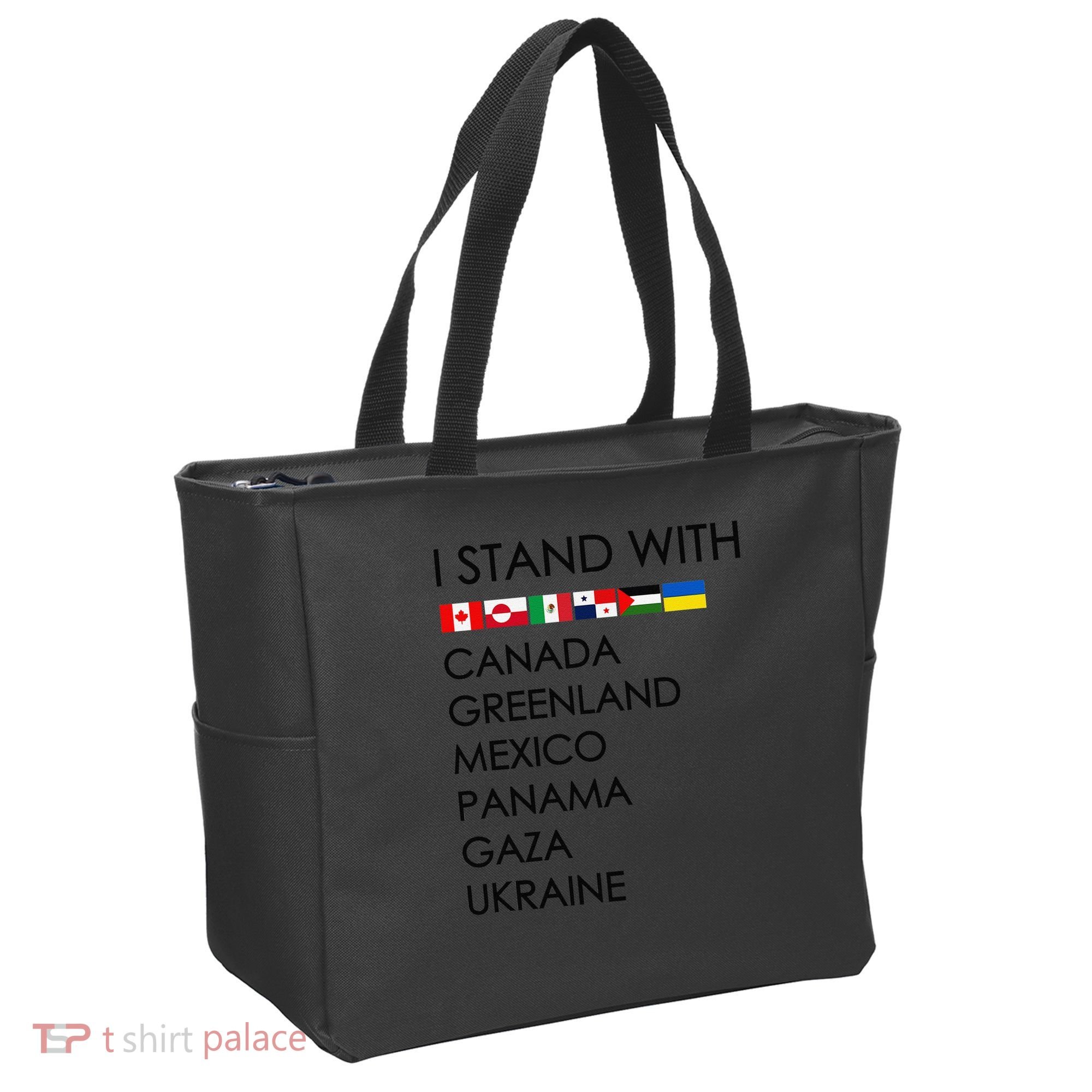 I Stand With Canada Greenland Mexico Panama Gaza Ukraine Tote Bag