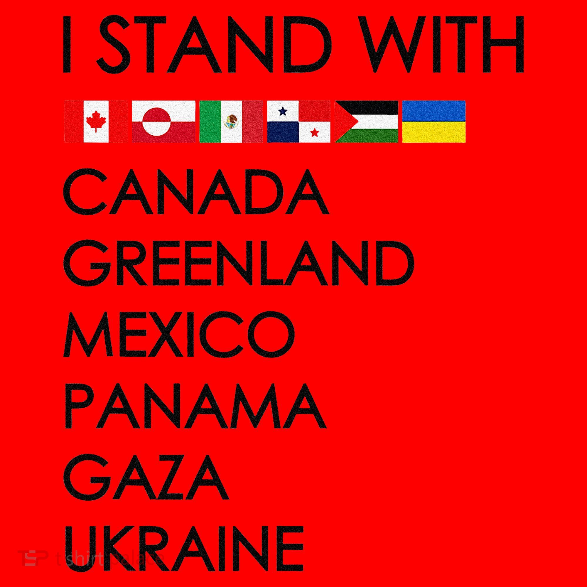 I Stand With Canada Greenland Mexico Panama Gaza Ukraine Santa Hat