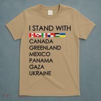 I Stand With Canada Greenland Mexico Panama Gaza Ukraine T-Shirt thumb 5