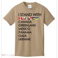 I Stand With Canada Greenland Mexico Panama Gaza Ukraine Kids T-Shirt thumb 0