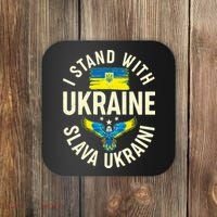 I Stand With Ukraine Slava Ukraini Coaster thumb 0
